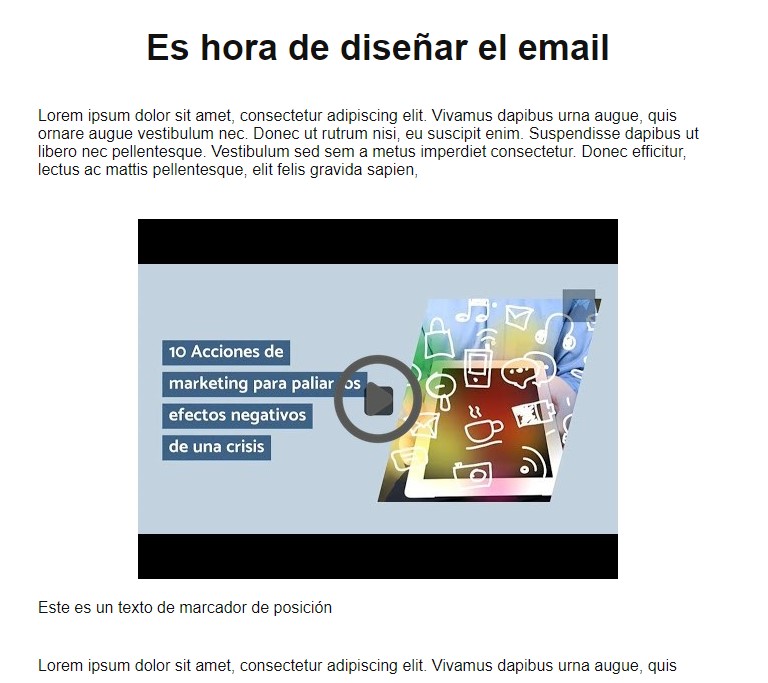 video en un email