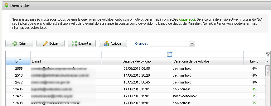 Rebotados Mailrelay