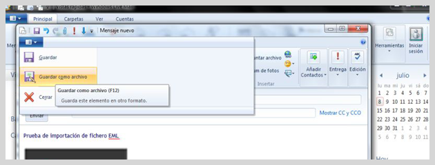 importacion fichero eml mailrelay
