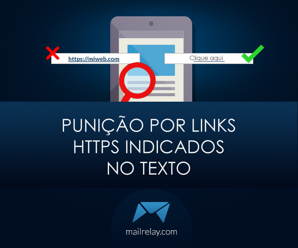 Punição por links https indicados no texto