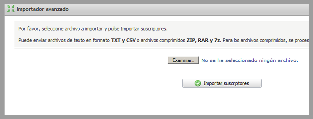 Importar suscriptores