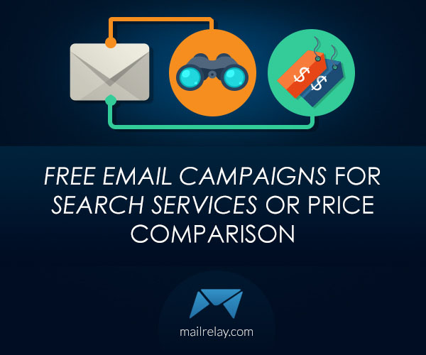 Free email campaigns for search services or price comparison