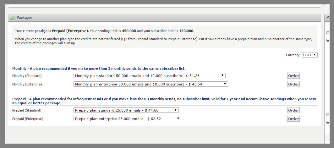 New automated system for purchasing email marketing packages 2