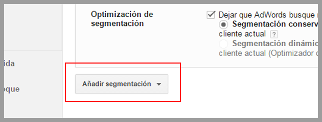 Añadir segmentación Añadir segmentación