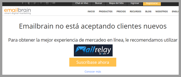 Emailbrain não está aceitando novos clientes