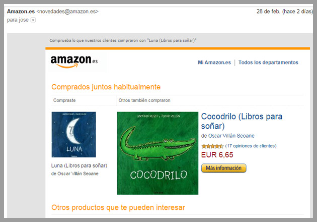Envíos de email marketing de amazon