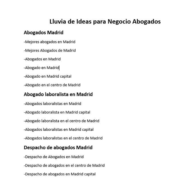 Lluvia de ideas Lluvia de ideas