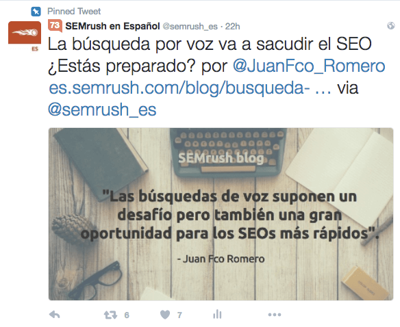 Ejemplo de tweet perfecto de la cuenta de Semrush Ejemplo de tweet perfecto de la cuenta de Semrush