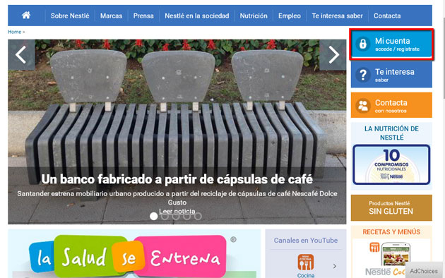Web de Nestle