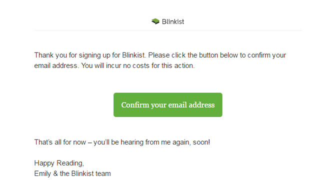 Ejemplo de doble opt-in Ejemplo de doble opt-in