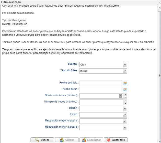 filtros avanzados lista de suscriptores filtros avanzados lista de suscriptores