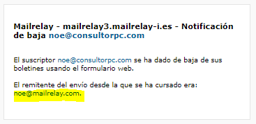 baja de newsletter