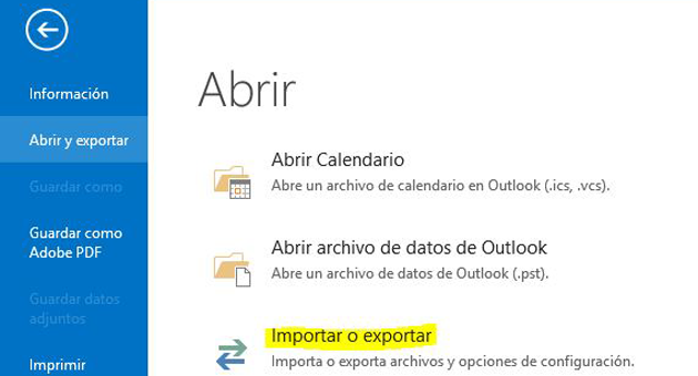 exportar outlook