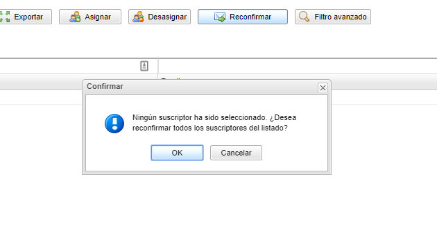 reconfirmar suscripción