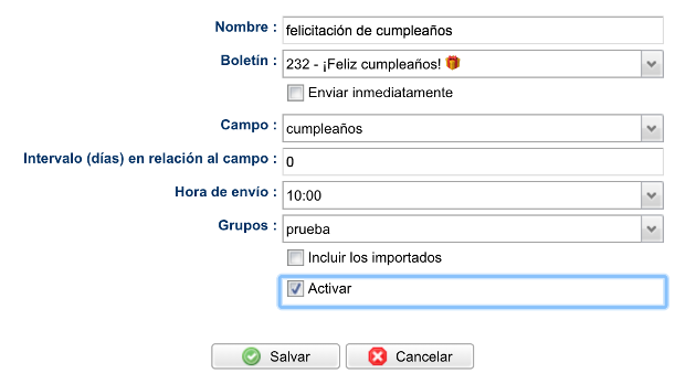 newsletter felicitación cumpleaños