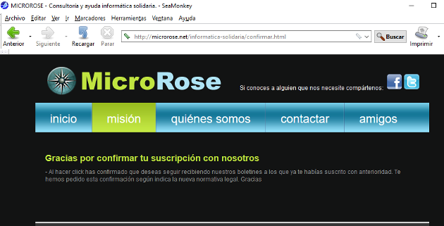 reconfirmar suscripción