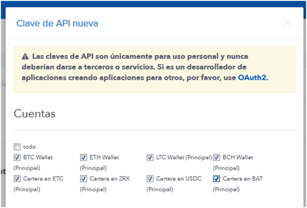 coinbase clave API coinbase clave API