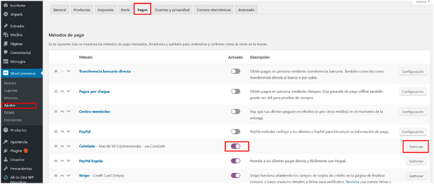 configurar plugin coingate configurar plugin coingate
