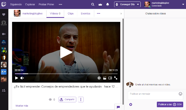  vídeo subido en la plataforma