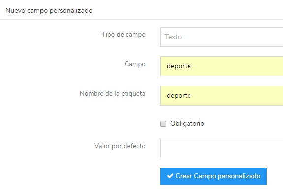 crear campo personalizado crear campo personalizado