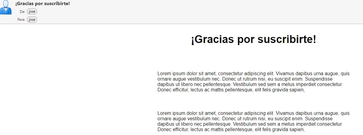 probando el formulario de suscripción