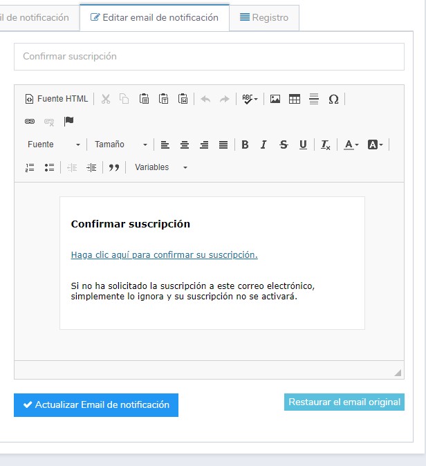 modificar email de confirmación modificar email de confirmación