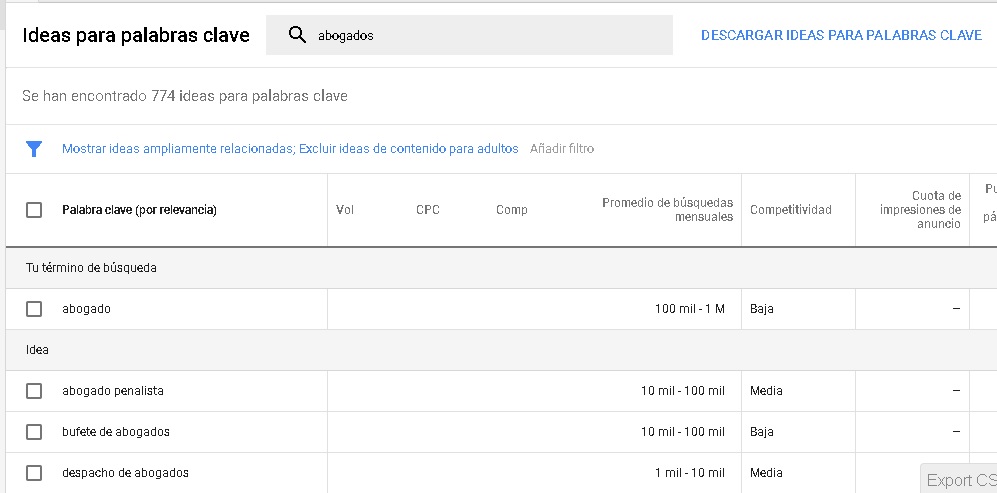 Encontrar “long tails” utilizando el Planificador de palabras clave de Google Ads