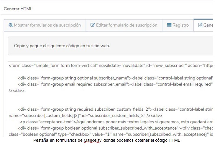 formularios Mailrelay