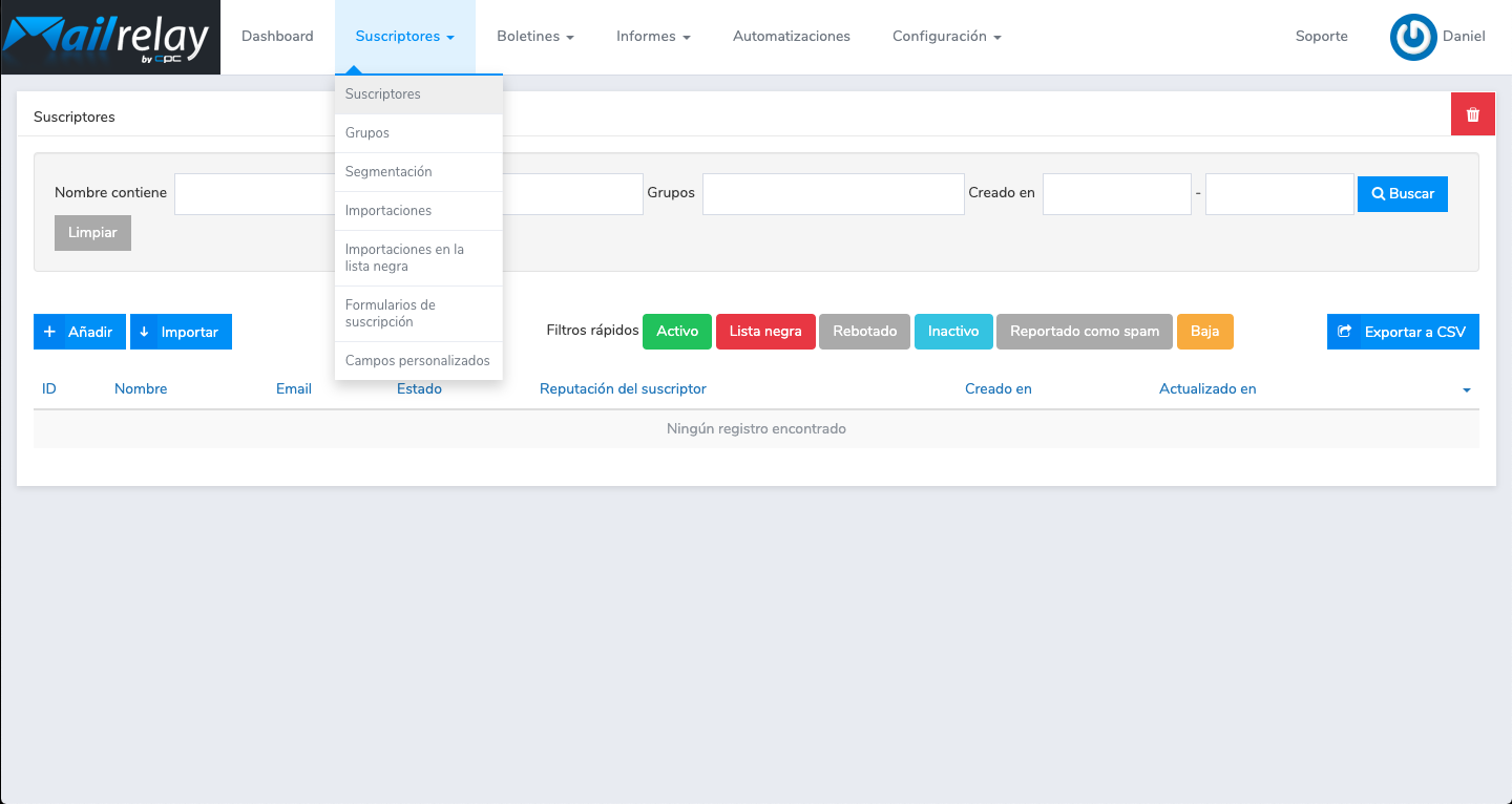 nuevo editor de newsletters de Mailrelay