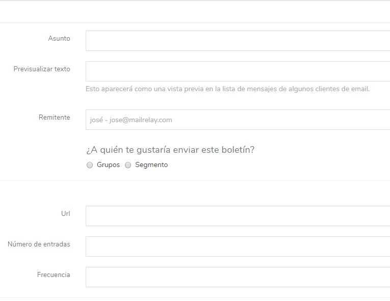 configuración de un mailing gratis RSS