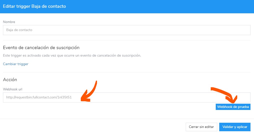 creando un webhook de prueba creando un webhook de prueba