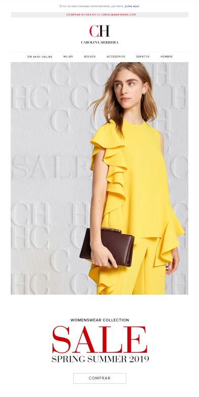 Ejemplo de newsletter 2: Carolina Herrera