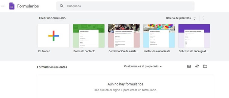 Entrar a “Formularios de Google” Entrar a “Formularios de Google”
