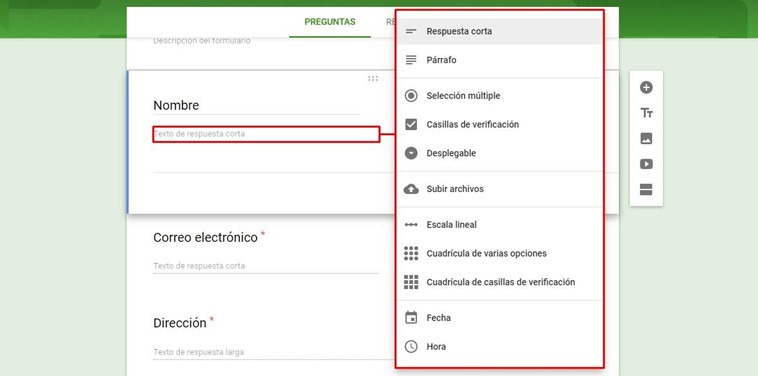 Modifica las preguntas que vas a realizar Modifica las preguntas que vas a realizar