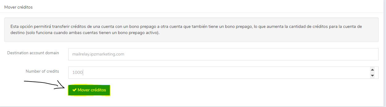 mailrelay mover créditos entre cuentas mailrelay mover créditos entre cuentas