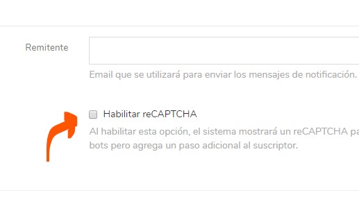 formulario de suscripción con captcha