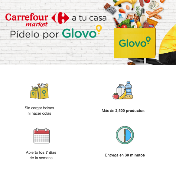 Ejemplo de email comercial de Glovo. Ejemplo de email comercial de Glovo.