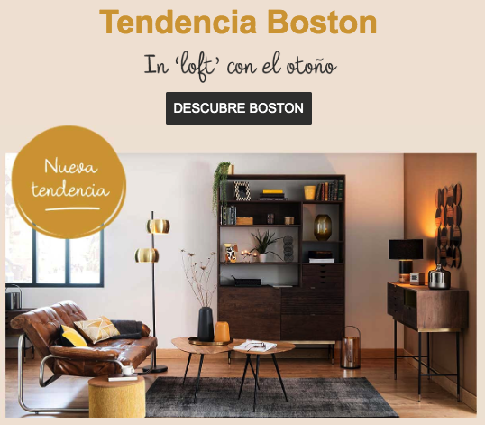 Ejemplo de email comercial de Maisons du Monde Ejemplo de email comercial de Maisons du Monde