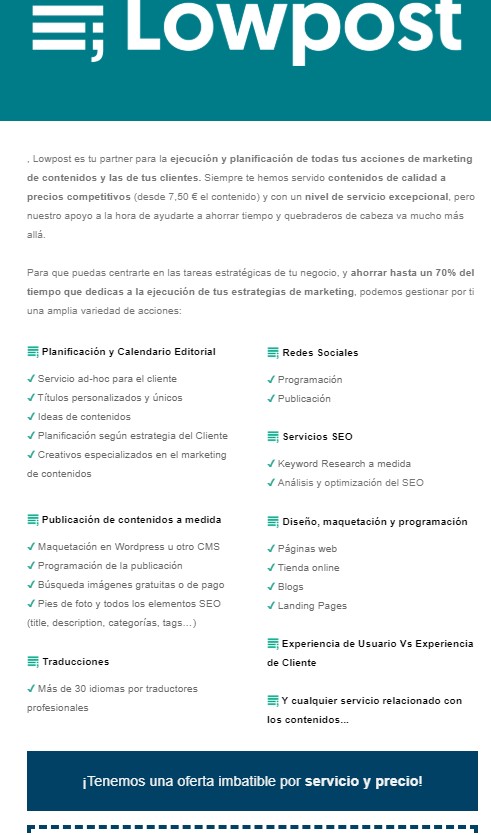 ejemplo de mailing largo ejemplo de mailing largo