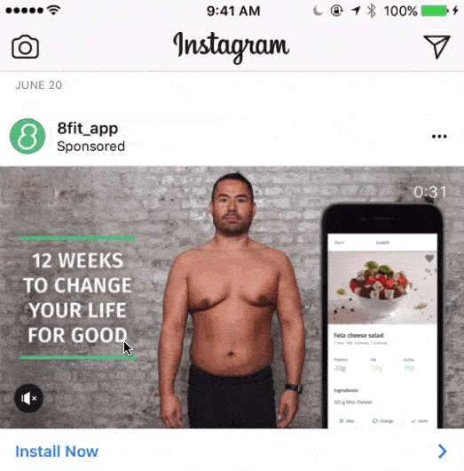 Ejemplo de publicidad en Instagram