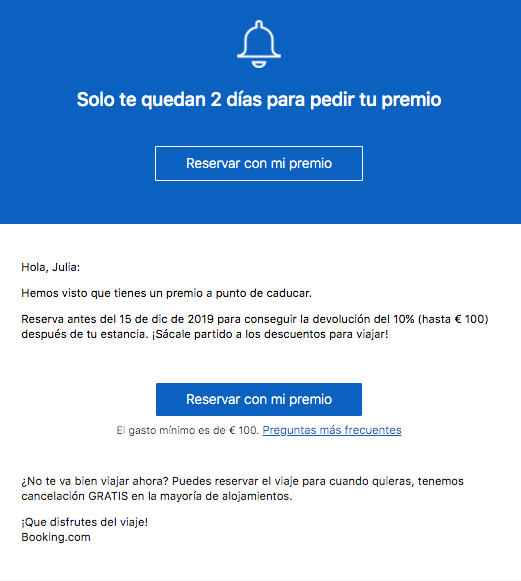 Email de ventas de Booking Email de ventas de Booking