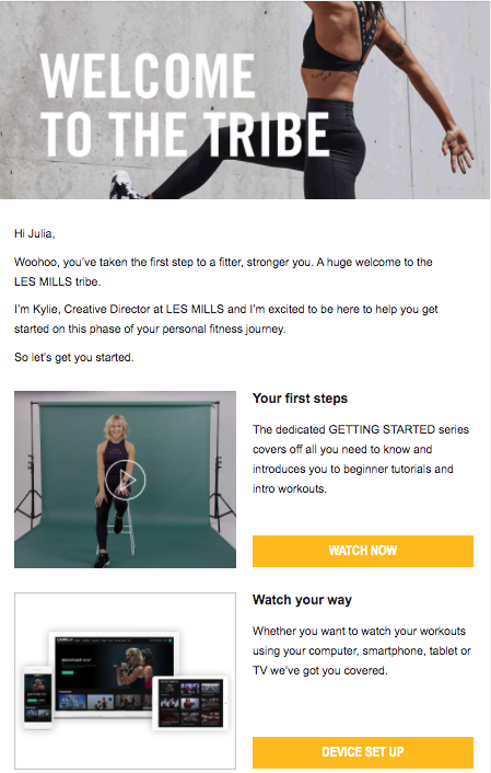 Ejemplo de mailing de Les Mills Ejemplo de mailing de Les Mills