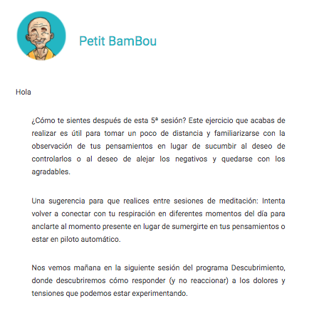 Ejemplo de mailing de Petit Bambou Ejemplo de mailing de Petit Bambou