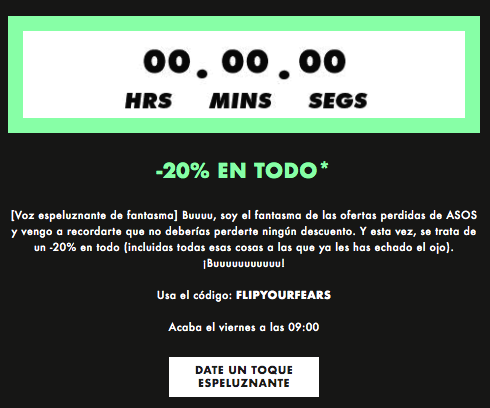 Texto de email de Asos