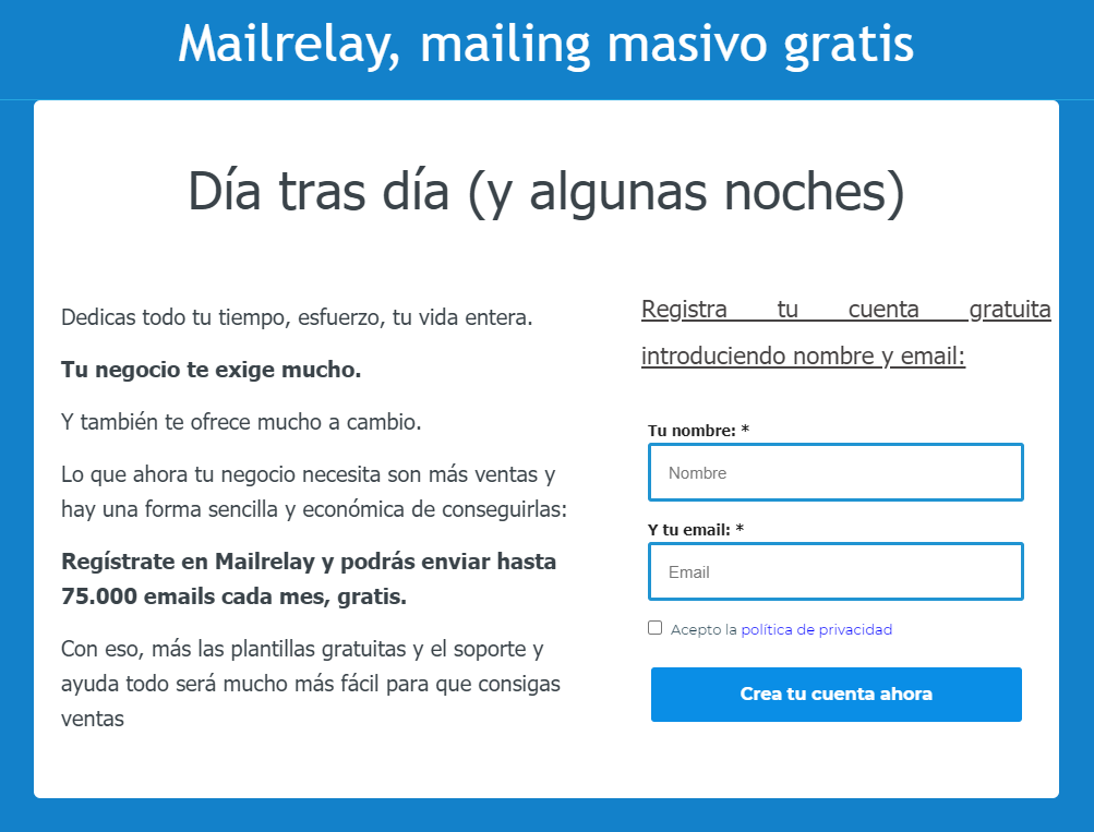 ejemplo de storytelling en landing page