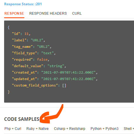 Crear campos personalizados mediante API