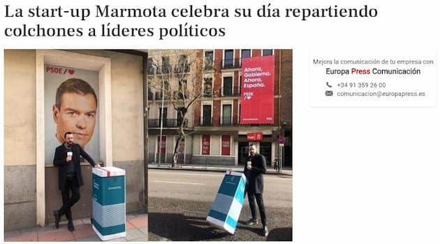 Ejemplo de PR digital de Marmota - Aparición en Europa Press Ejemplo de PR digital de Marmota - Aparición en Europa Press