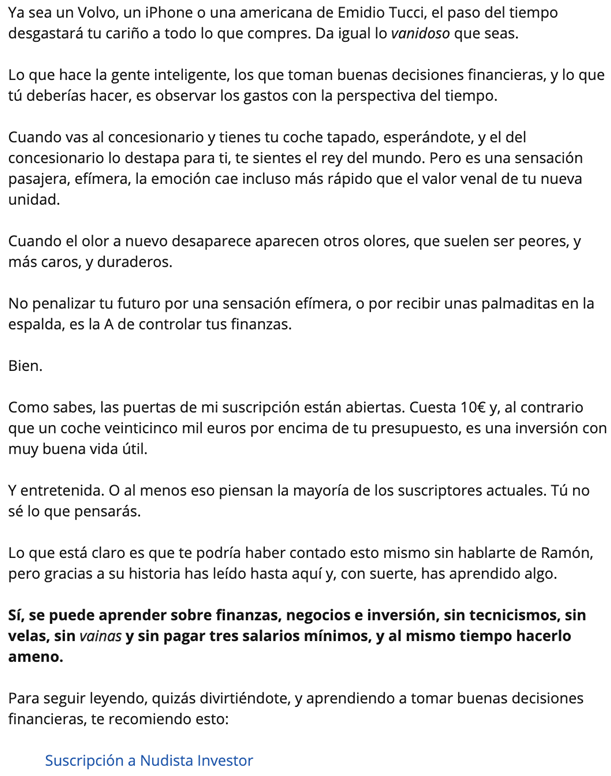 ejemplo de newsletter de Nudista investor 3 ejemplo de newsletter de Nudista investor 3
