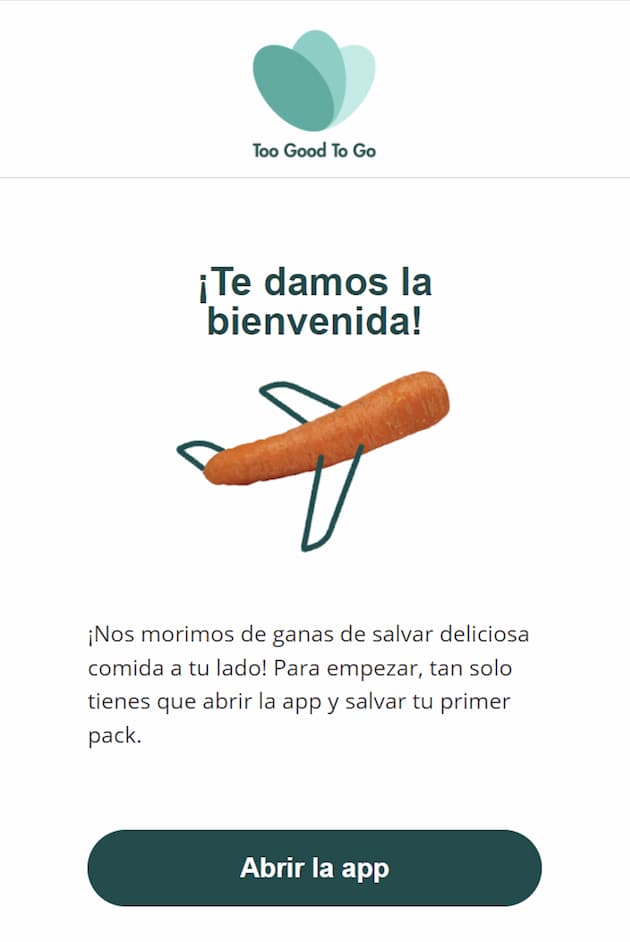 To Good To Go: confirma el registro en la App
