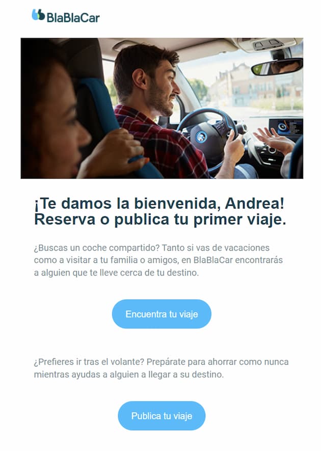 BlaBlaCar: anima a un nuevo registro a tomar acción